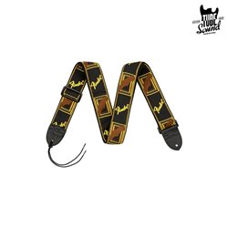 Fender 2" Monogrammed Strap Black Yellow Brown