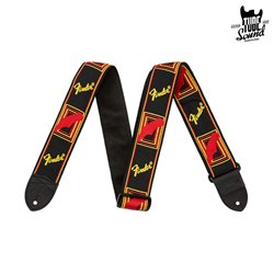 Fender 2" Monogrammed Strap Black Yellow Red