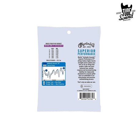 Martin MA535 Authentic SP Phosphor Bronze 92/8 Custom Light 11-52