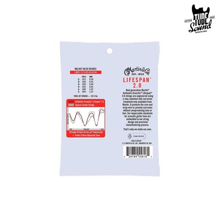 Martin MA140T Authentic Lifespan 2.0 Bronze 80/20 Light 12-54