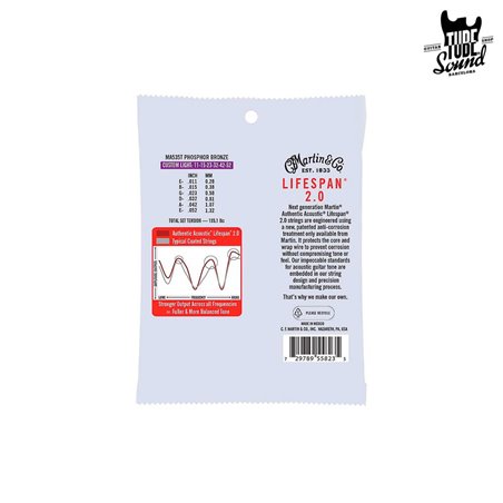 Martin MA535T Authentic Lifespan 2.0 Phosphor Bronze Custom Light 11-52