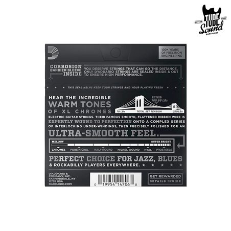 D'Addario ECG26 Chromes Flat Wound Electric Medium 13-56