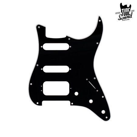 Fender Strat Pickguard 11 Holes 3-Ply HSS (3-Screw Humbucking Pickup Mount) Black