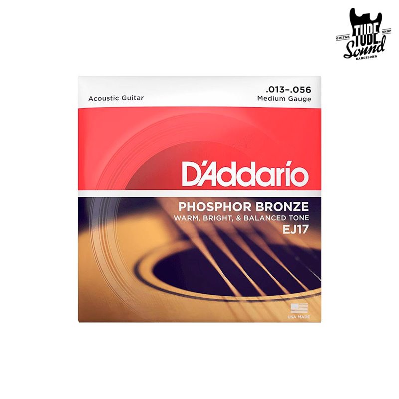 D'Addario EJ17 Phosphor Bronze Acoustic Medium 13-56