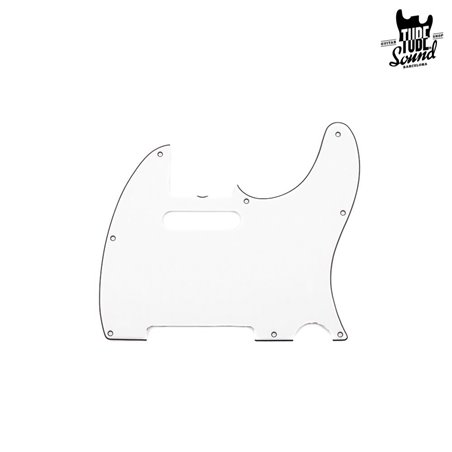 Fender Tele 64 Pickguard Pure Vintage 8 Holes 3-Ply Eggshell White