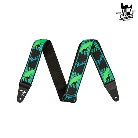 Fender Neon Monogrammed Strap Green Blue