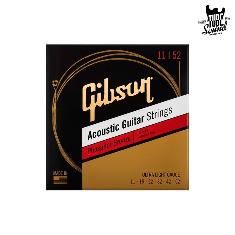 Gibson SAG-PB11 Phosphor Bronze Acoustic Ultra Light 11-52
