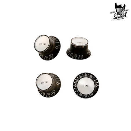 Gibson PRMK-010 Top Hat Knobs 4 Black Silver