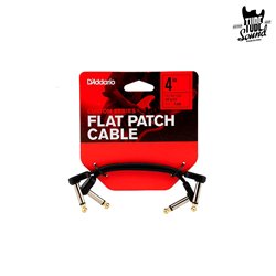 D'Addario PW-FPRR-204 Custom Series Flat Patch Cable Right Angle 4" Pack