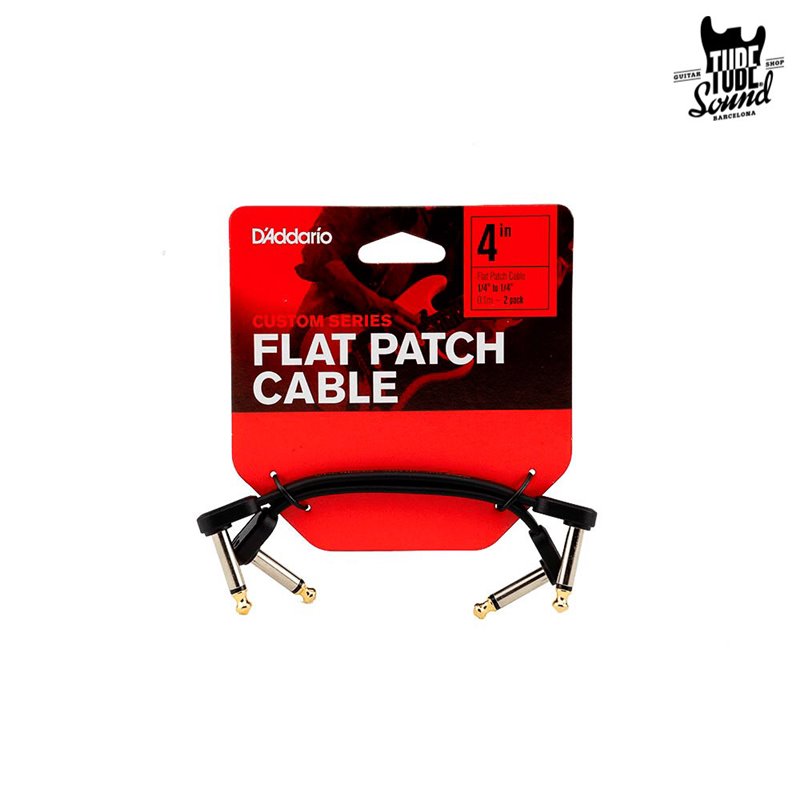 D'Addario PW-FPRR-204 Custom Series Flat Patch Cable Right Angle 4" Pack