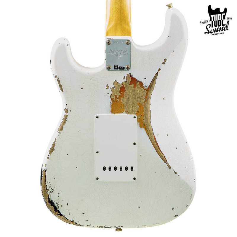 Fender Custom Shop Stratocaster 60 RW Heavy Relic Aged Olympic White Over 3 Color Sunburst