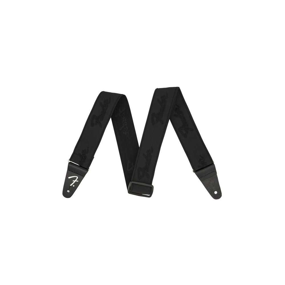 Fender Weighless Running Logo Strap Black
