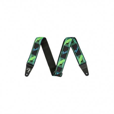Fender Neon Monogrammed Strap Green Blue