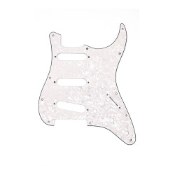 Fender Strat Pickguard 11 Holes 4 Ply White Moto Pearl