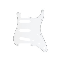Fender Strat Pickguard Modern Style 11 Holes 3-Ply White