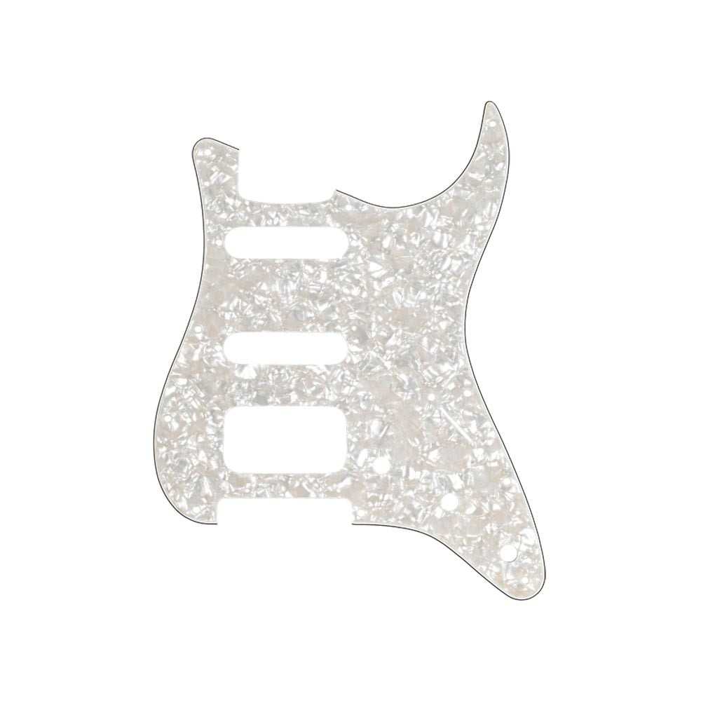 Fender Strat Pickguard 11 Holes HSS 3-Ply White Pearl