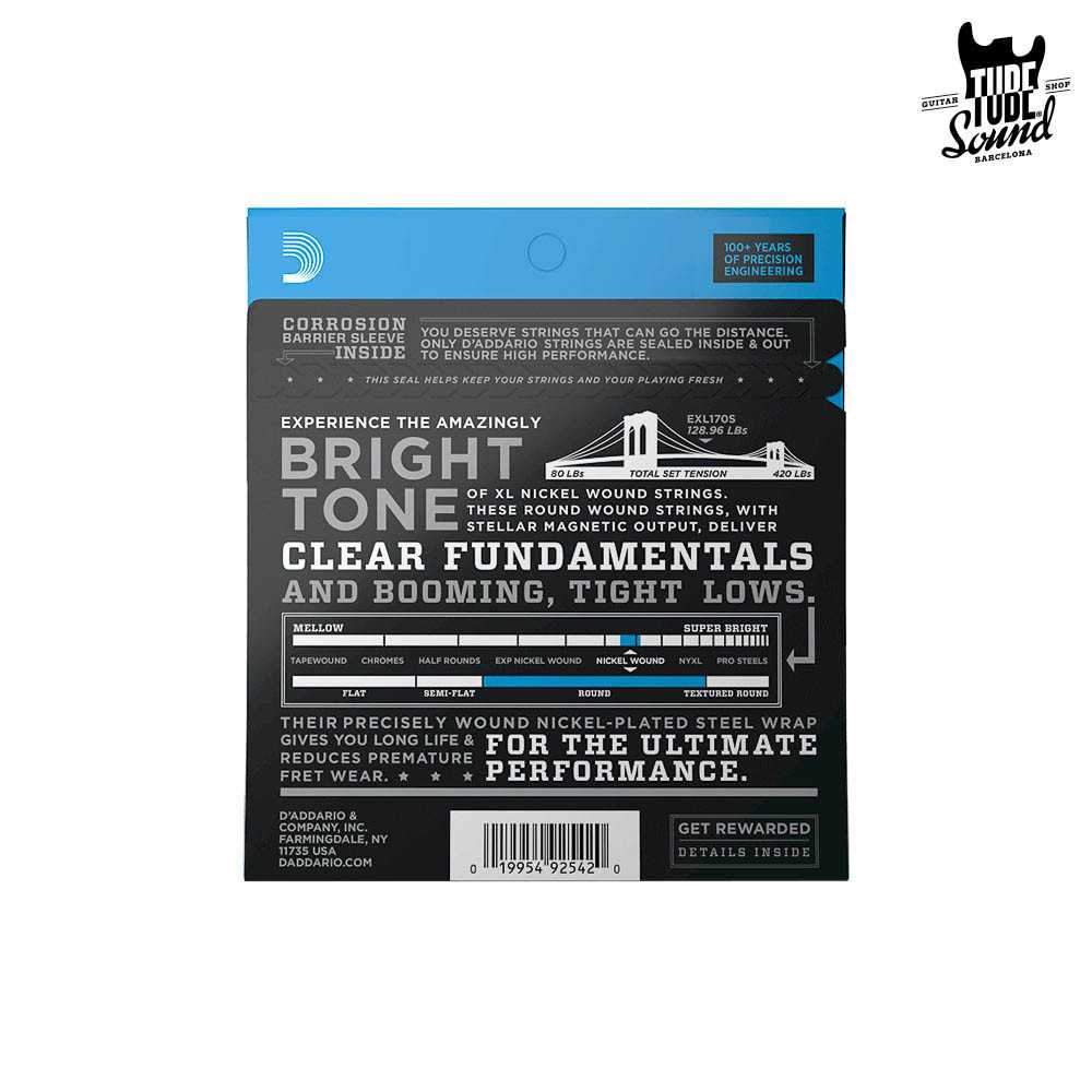 D'Addario EXL170S Nickel Wound Short Scale Bass Regular Light 45-100