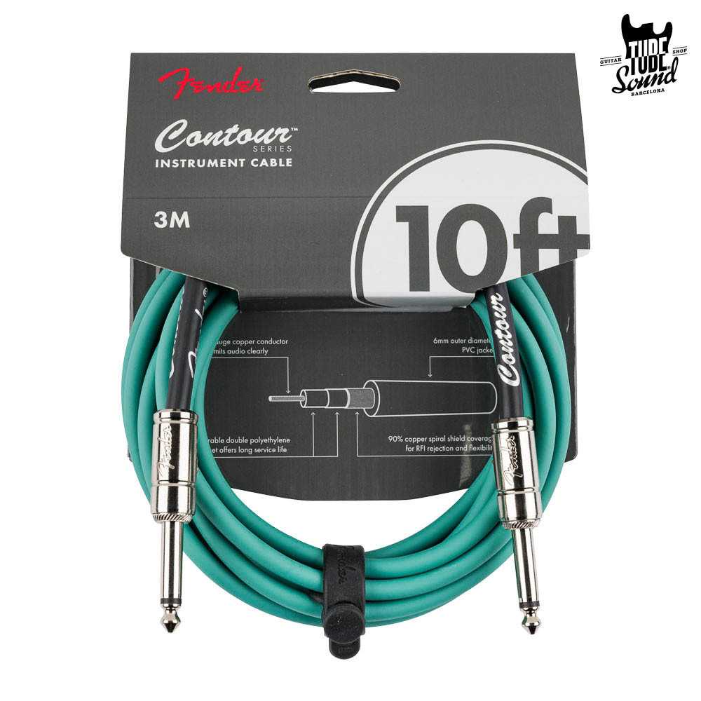 Fender Contour Series Cable Straight 3m Sherwood Green