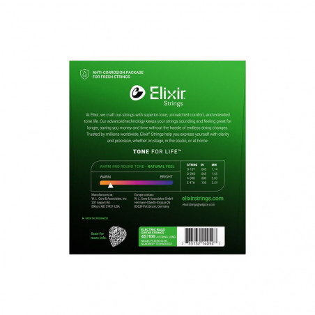 Elixir 14052 NPS Nanoweb Bass Light 45-100