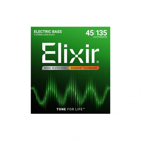 Elixir 14207 NPS Nanoweb 5 String Bass Light-Medium 45-135