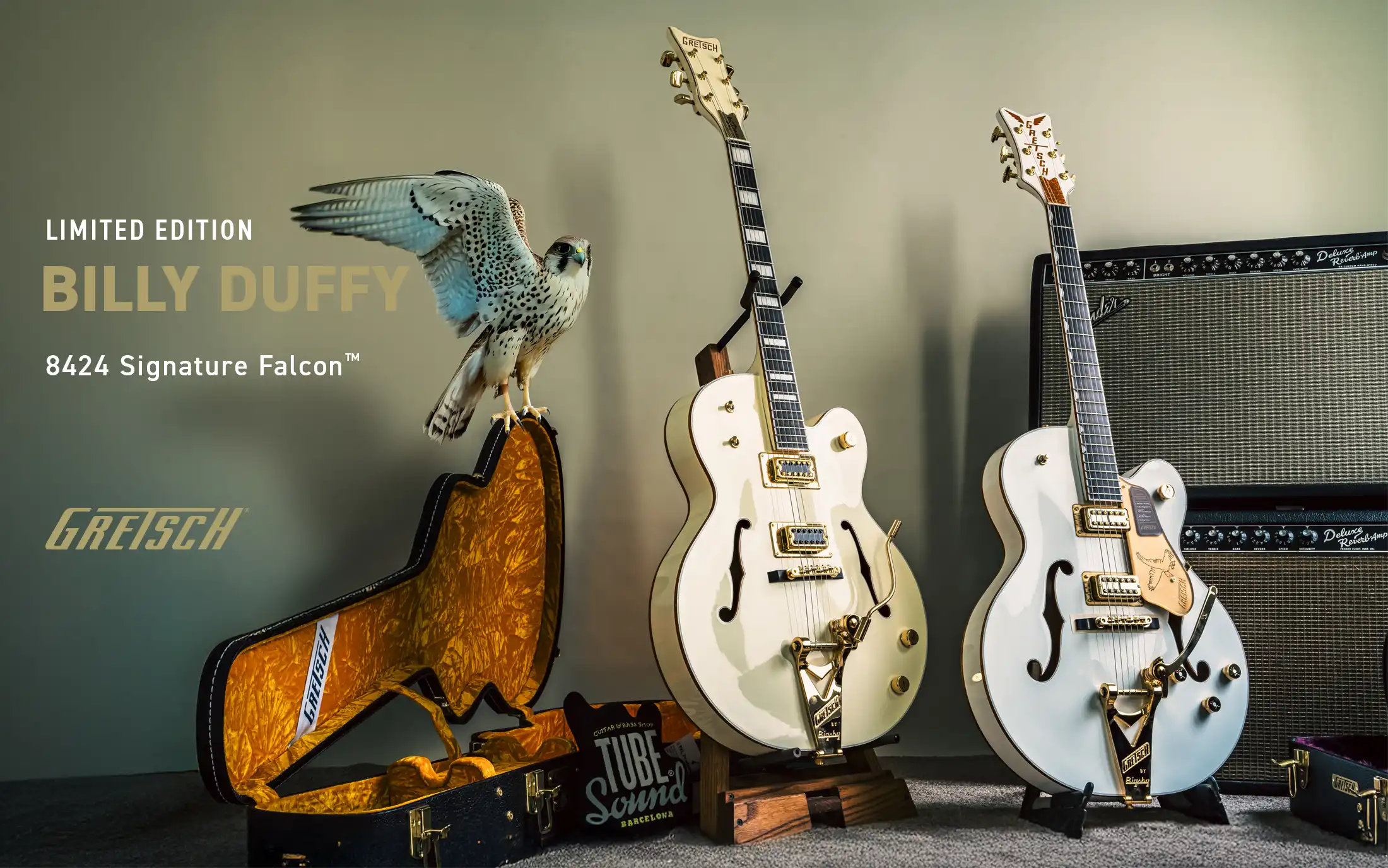 Gretsch G8424TG Ltd. Ed. Billy Duffy Signature Falcon Vintage White