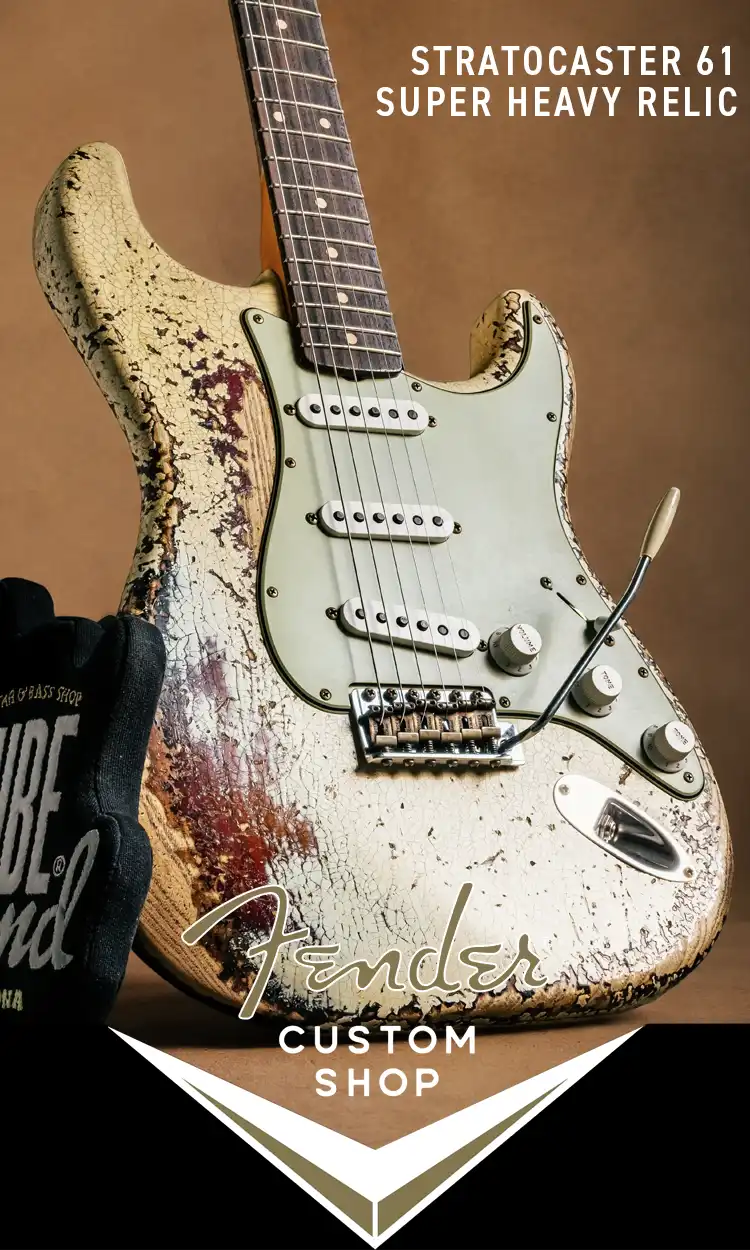 Fender Custom Shop Stratocaster 61 RW Super Heavy Relic Aged Olympic White Over 3 Color Sunburst